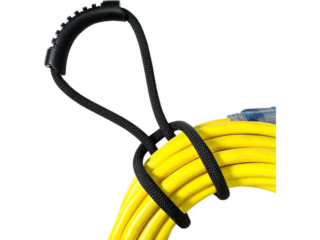 Loop-It Storage Straps by Wrap-It Storage - 18-inch (3-Pack) Black - Extension Cord Organizer, Vacuum Hose Holder, Shop Storage, Air or Water Hose...
