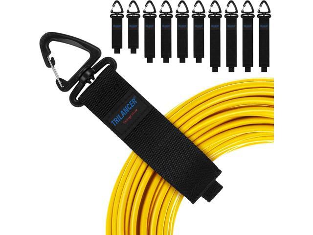 Heavy Duty Storage Straps(10-Pack), Trilancer Hook-and-Loop Cord Organizer and Hanger with Triangular Buckle to Hang on Walls for Cables, Wires,...