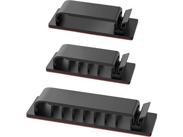 Cable Management Clips, 20Pcs Cord Organizers Wire Clips Cord Holder for TV PC Ethernet Cable Desk Home Office (Black)