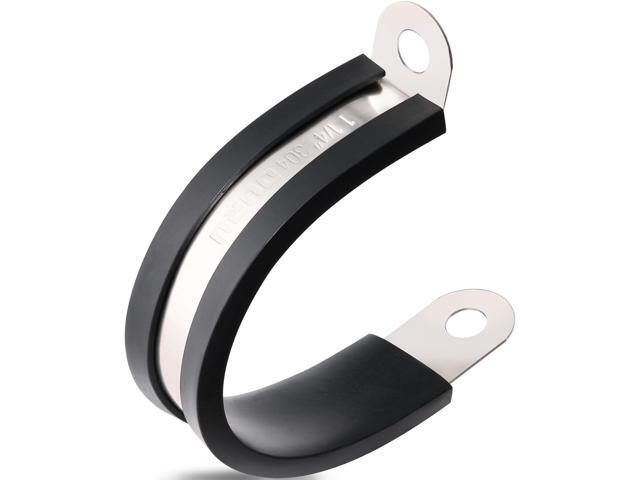 50PCS Cable Clamps 1-1/4 Inch 304 Stainless Steel Cable Clamps Rubber Coated Cushioned Insulated Cable Clamp,Automotive Wire Clamps,Pipe...