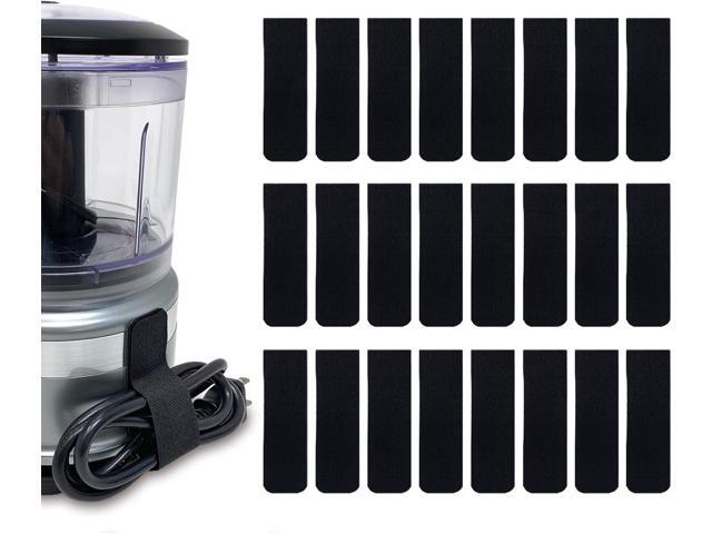 Cable Clams by Wrap-It Storage - 3' (24-Pack) Black - Cord Organizer for Appliances Strips with Adhesive for Office Organization and to Hide TV,...