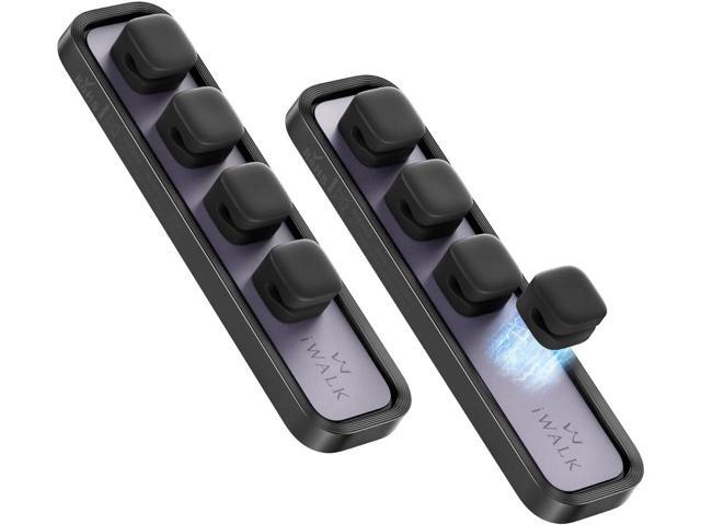 iWALK Magnetic Cable Holder,Reusable Adhesive Desktop Cord Organizer for 2-6mm Cables,4 Clips for Lightning & USB C/Micro Cables,Sticks to...