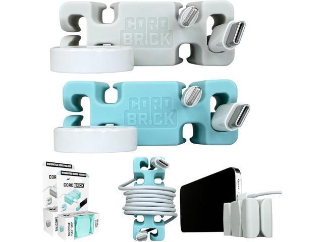 CordBrick Steel Weighted Cord Holder, Cord Wrap, Phone Accessory, Stocking Stuffer for Men, Adults, College Students. Nightstand, Desk Travel...