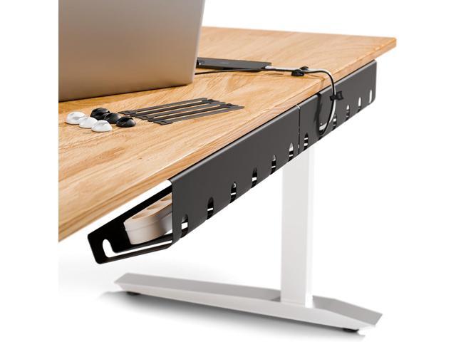 PAMO Cable Management Under Desk for Easy mounting Under-Table I Set of 2 - with 10X Cable Ties I Desk Organizer for Office/Home Office Table...