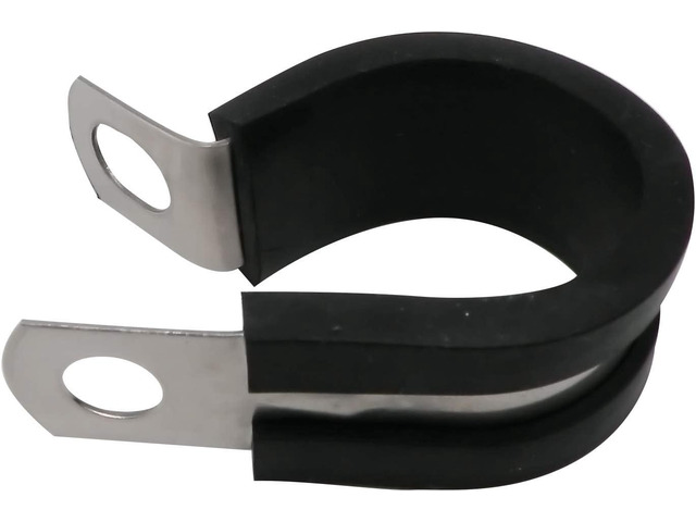 1/2' Cable Clamp Stainless Steel Rubber Cushioned Insulated Metal Clamp, Tube Holder for Tube, Pipe or Wire Cord Installation (12 Pack)