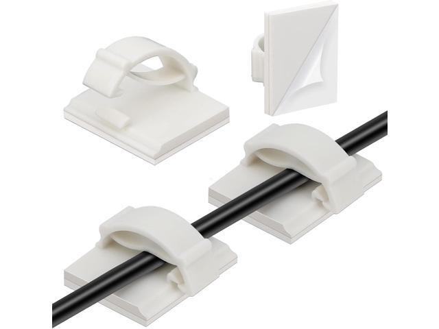 Segarty Adhesive Cable Clip, 100 PCS Small White Ideal Cords Organizer Clamps Self Sticky Wire Holder Cord Management for Hanging Tidying Wires for...
