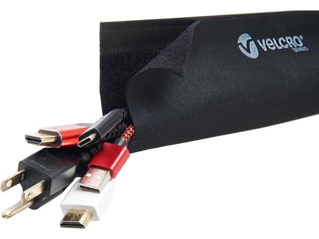 VELCRO Brand VEL-30797-USA Mountable Cable Sleeve Cord Management Mounts on Walls, Desk or Entertainment Center Removable Adhesive is Damage...