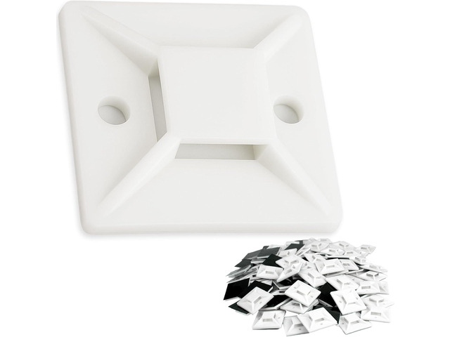 Super-Adhesive X-Large Cable Tie Mounts 100 Pack For Fast, Frustration-Free Wire Management. Anchor These Zip Tie Bases Tools-Free With Sticky...