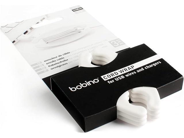 Bobino Cord Wrap - Medium - 3 Piece Pack - White - Stylish Cable and Wire Management / Organizer
