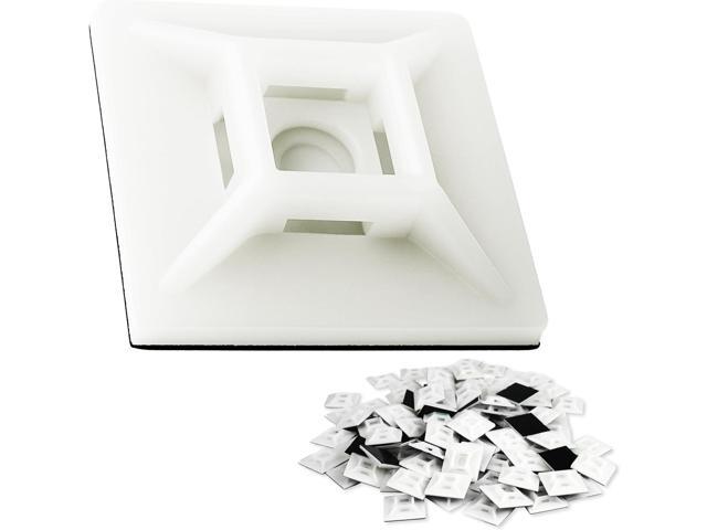 Large, Premium Zip Tie Adhesive-Backed Mounts 100 Pk by Phyxology Supply. Pro-Grade, UV White Cable Tie Bases: 1.1 in x 1.1 in. Screw-Hole Anchor...