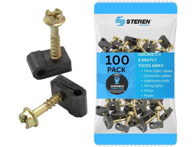STEREN Coaxial Cable Clips - Cable Holder - Siding Clips for Hanging - Cord Holder for Desk - Cable Clamps - Cord Clip - Wire Organizer Clips - Tv...