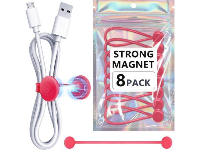 Magnetic Cable Ties, Reusable Silicone Magnetic Cord Ties, Strong Magnet Twist Ties for Cord Organizer Keeper Wrap Clips Bundling and Organizing,...