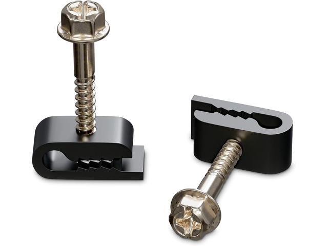 THE CIMPLE CO - Mini Wire Cable Clips, Electrical Wire Cable Clip, 1/10 in (3 mm) Screw Clip and Fastener, Black (100 Pieces per Bag)