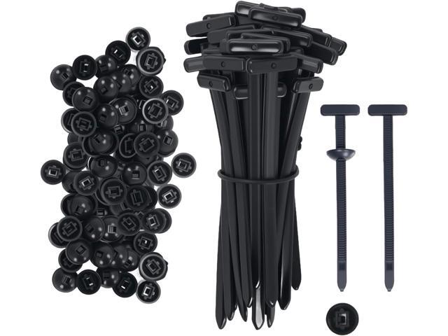 200PCS Nylon Universal Cable Tie Buckle Heavy Duty Self-Locking Zip Ties Holder with Pin & Button Design, Plastic Cable Ties Tool Fasteners Car...