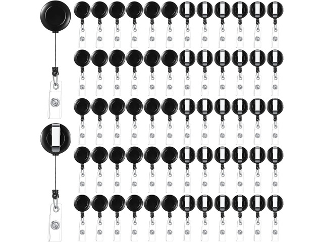 Handepo 200 Pcs Retractable Badge Reels Bulk Retractable Badge Holders with Clips ID Holder Key Ring Clip for Office Worker Students Teachers...