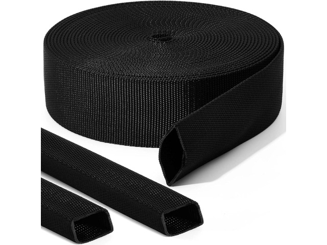 Hanaive 26 ft Nylon Hydraulic Hose Protector Sleeve Tig Torch Cable Cover Black Protective Cover Hose Sheath Hydraulic Wrap Cutting Wire Sheath...