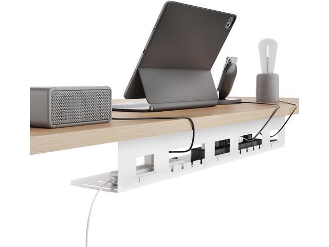 Under Desk Cable Management Tray, 31.5 Inches Metal Cord Organizer Rack, Desk Tray for Power Strip, Cord, Wire, Easy Mounting Cable Management...