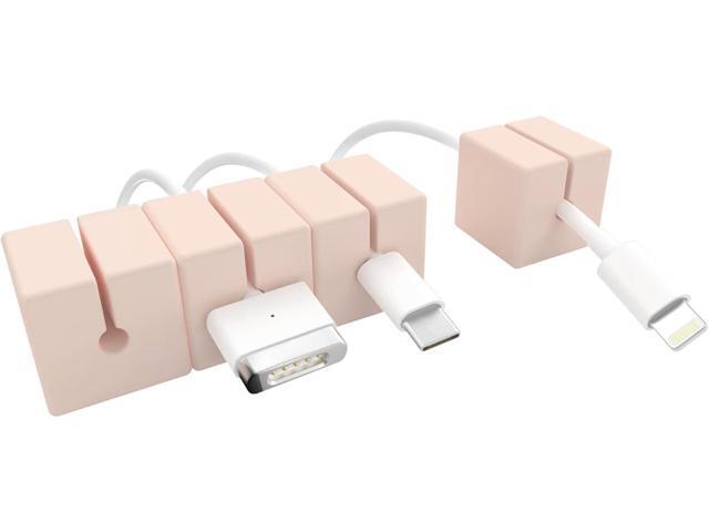 Function101 Cable Blocks 4 Pack Pink Magnetic Weighted Silicone Cord Organizer for Desk, Home, Office, Nightstand Flexible and Tangle-Free...