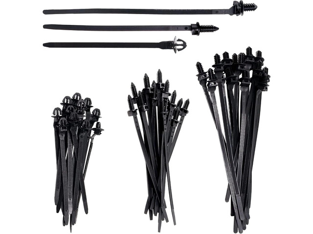 Push Mount Wire Ties, Snap in Zip Tie Automotive Clips Nylon Wire Harness Clips 3 Sizes of Cable Ties for Engine Bay Zip Tie Kit, 150Pcs