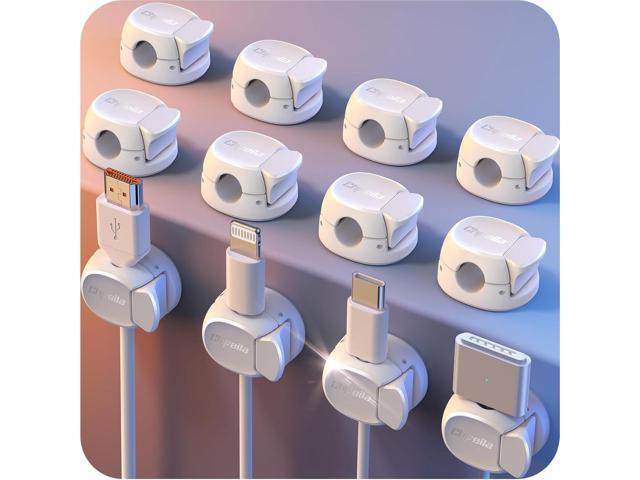 12Pack Cord Organizer [Dual Spring & Clasp] [Max Stability] Cable Clips, Chfeila Cord Holder, Desk Cable Management, Adhesive Wire Organizer for...