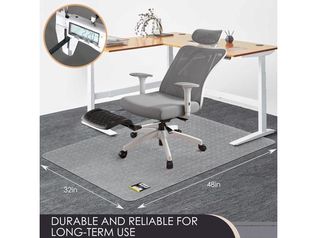 Kuyal Office Chair Mat for Carpet, 32x48 Clear Heavy Duty Computer Chair Mat, Under Desk Protector Carpeted Floors Mat, Easy Chair Movement,Ship Flat