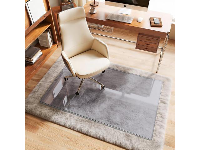 Glass Chair Mat, 30'x48' Heavy Duty Office Chair Mat for Carpet, Grey Carpet Protector Mat for Office Chair, Hides Dirt/Fur Better, Noise-Free...
