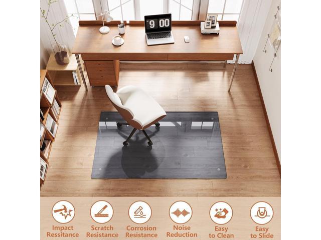 Glass Chair Mat, 30'x48' Heavy Duty Office Chair Mat for Carpet, Grey Carpet Protector Mat for Office Chair, Hides Dirt/Fur Better, Noise-Free...