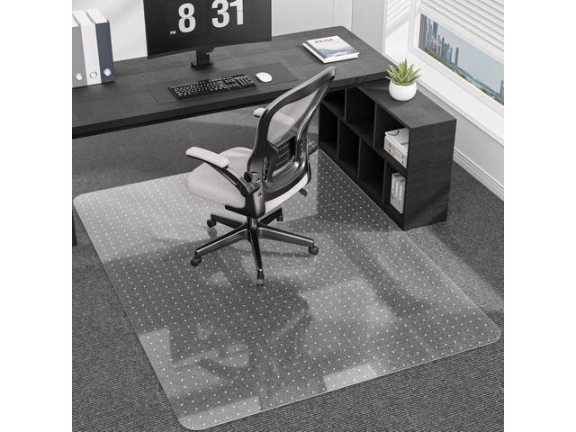 Office Chair Mat for Low Pile Carpet with Lip, 48' x 60' Clear Heavy Duty Plastic Floor Protector for Smooth Rolling Desk & Computer Chairs, Under...