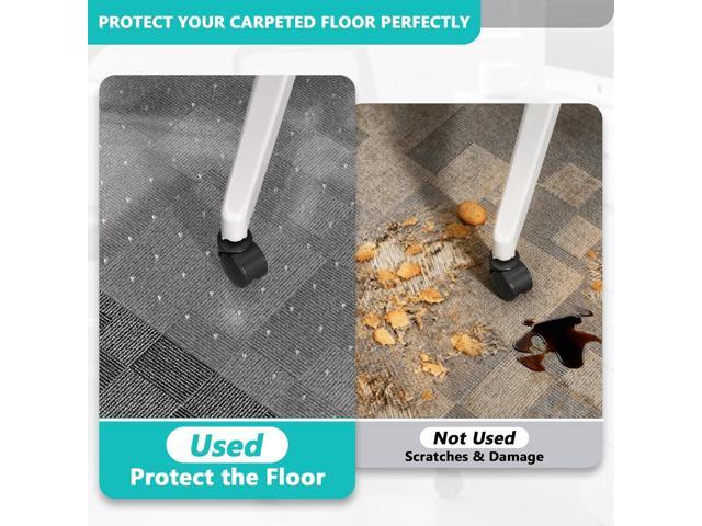 Office Chair Mat for Low Pile Carpet with Lip, 48' x 60' Clear Heavy Duty Plastic Floor Protector for Smooth Rolling Desk & Computer Chairs, Under...