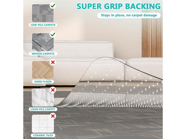 Office Chair Mat for Low Pile Carpet with Lip, 48' x 60' Clear Heavy Duty Plastic Floor Protector for Smooth Rolling Desk & Computer Chairs, Under...