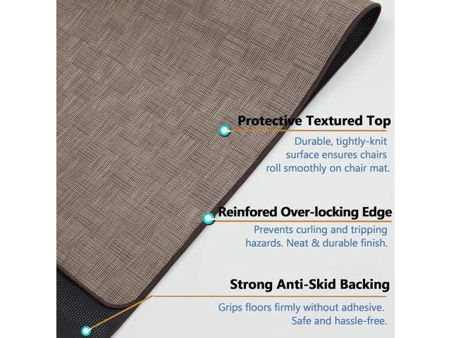 Chair Mat for Hardwood & Tile Floor, 36' x 48' Heavy Duty Office Chair Mat for Rolling Chairs, Anti Slip, Non-Curve, Floor Protector for Home...