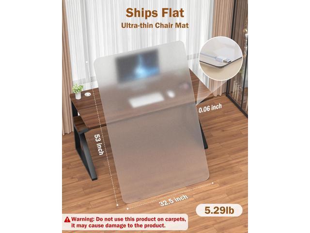 Blvornl Frosted Clear Chair Mat for Hardwood Floor, 32.3'*53' Hard Material Office Chair Mat, Memory Plastic Computer Chair Pad for Rolling Chairs,...