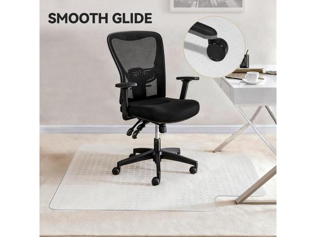 Office Chair Mat for Carpet with Lip, Flat Shipping Heavy Duty Hard Clear Chair Mats, Under Desk Protector Floor Mat, Smooth Glide Plastic Rolling...