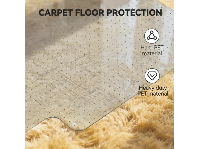 Office Chair Mat for Carpet with Lip, Flat Shipping Heavy Duty Hard Clear Chair Mats, Under Desk Protector Floor Mat, Smooth Glide Plastic Rolling...
