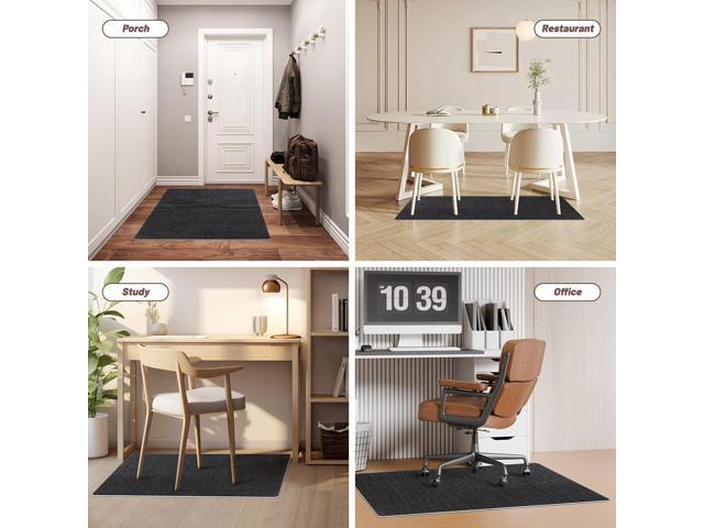 Office Chair Mat - for Hardwood Floors, Large Non-Slip Easy-Clean Floor Protection Blanket (Black, 48 x 36in).