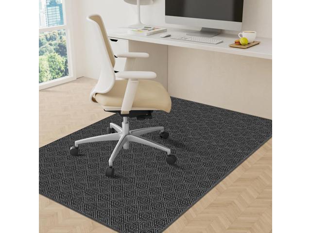 KMAT Office Chair Mat, 36x48in Heavy Duty Hardwood/Tile Floor Protector, Floor Mat Computer Desk Mat for Rolling Chairs, Work, Study, Office, Black