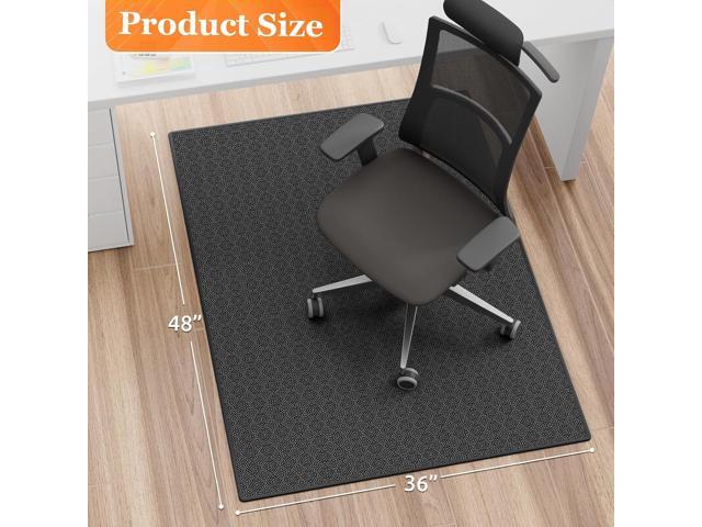 KMAT Office Chair Mat, 36x48in Heavy Duty Hardwood/Tile Floor Protector, Floor Mat Computer Desk Mat for Rolling Chairs, Work, Study, Office, Black