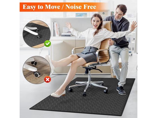 KMAT Office Chair Mat, 36x48in Heavy Duty Hardwood/Tile Floor Protector, Floor Mat Computer Desk Mat for Rolling Chairs, Work, Study, Office, Black