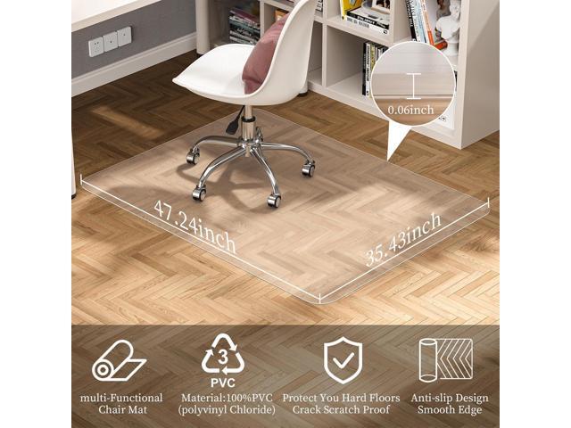 Tonaus Chair Mat for Hard Floor Office Chair Mat Desks Mats Large 48'×36' (3'x4'),Transparent Clear PVC Floor Protector for Home Office Study...