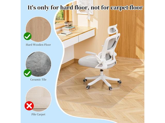 Tonaus Chair Mat for Hard Floor Office Chair Mat Desks Mats Large 48'×36' (3'x4'),Transparent Clear PVC Floor Protector for Home Office Study...
