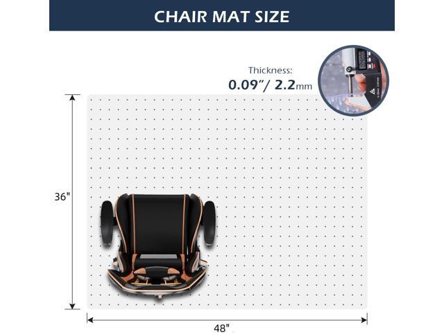 SALLOUS Chair Mat for Carpet, 36' x 48' Office Chair Mat for Carpeted Floors, Heavy Duty Vinyl Floor Mat with Grips, Floor Protector Computer Desk...