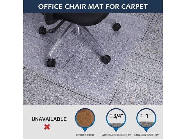SALLOUS Chair Mat for Carpet, 36' x 48' Office Chair Mat for Carpeted Floors, Heavy Duty Vinyl Floor Mat with Grips, Floor Protector Computer Desk...