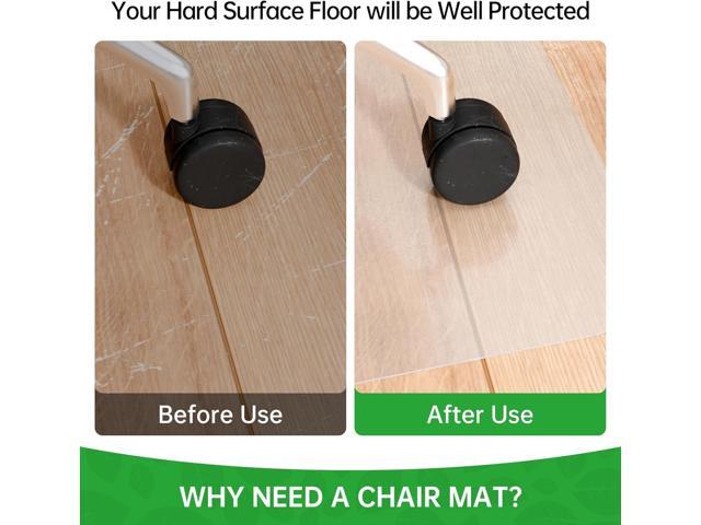 Office Chair Mat for Hardwood Floor, 53' x 45' Clear Desk Chair Mat for Hard Floors, Easy Glide Computer Chair Floor Mat for Home Office Rolling...