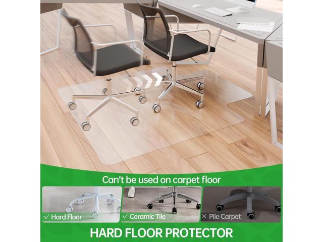 Office Chair Mat for Hardwood Floor, 53' x 45' Clear Desk Chair Mat for Hard Floors, Easy Glide Computer Chair Floor Mat for Home Office Rolling...
