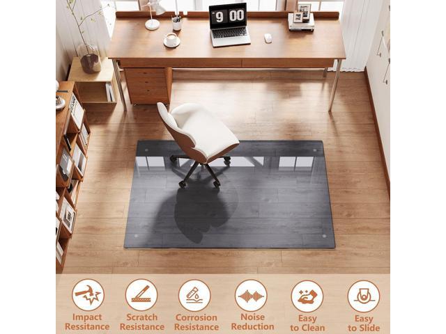 Glass Chair Mat, 36'x55' Heavy Duty Office Chair Mat for Carpet, Grey Carpet Protector Mat for Office Chair, Hides Dirt/Fur Better, Noise-Free...