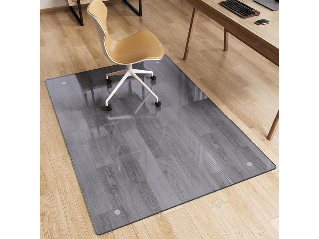 Glass Chair Mat 36' x 55' Heavy Duty Tempered Glass Office Chair Mat, Glass Floor Mat with Round Corner and Polished Edge for Smooth Glide, Office...