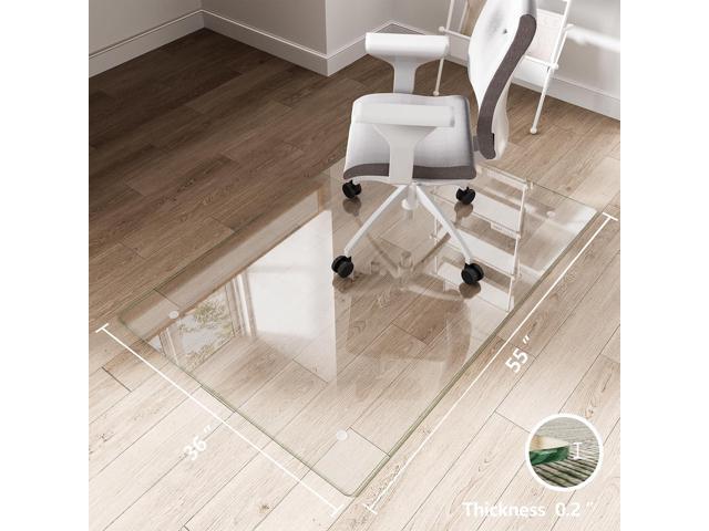 Koonmi Glass Chair Mat for Carpet, 36'x55' Office Chair Mat, Tempered Glass Chair Mat with Rounded and Polished Edges, Non-Slip Pads, Glass Floor...