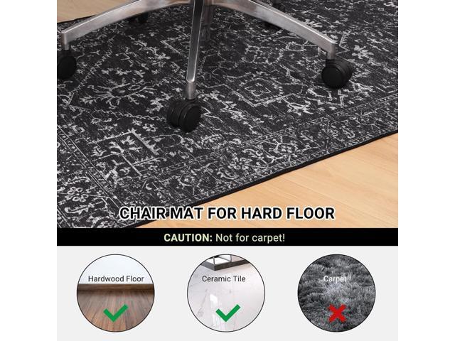 Chair Mat for Hard Floors, QQpony 60' x 48' Office Chair Mat for Hard Surface, Area Rug for Living Room, Protector Floor Rug Mat for Home Office...