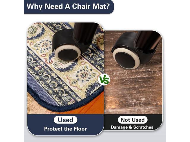 36' X 48' Office Chair Mat for Hardwood and Tile Floors, Under Desk Chair Mat for Carpet Protector Rolling Computer Chairs, Machine Washable...