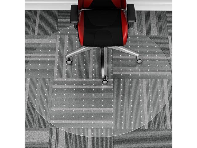WASJOYE Office Chair Mat for Carpet, 36' Round Clear Home Carpet Chair Mat Protector Cover with Non-Slip Studded for Computer Desk Rolling Chair